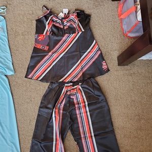 Vietnamese silk pajama - red and black stripe